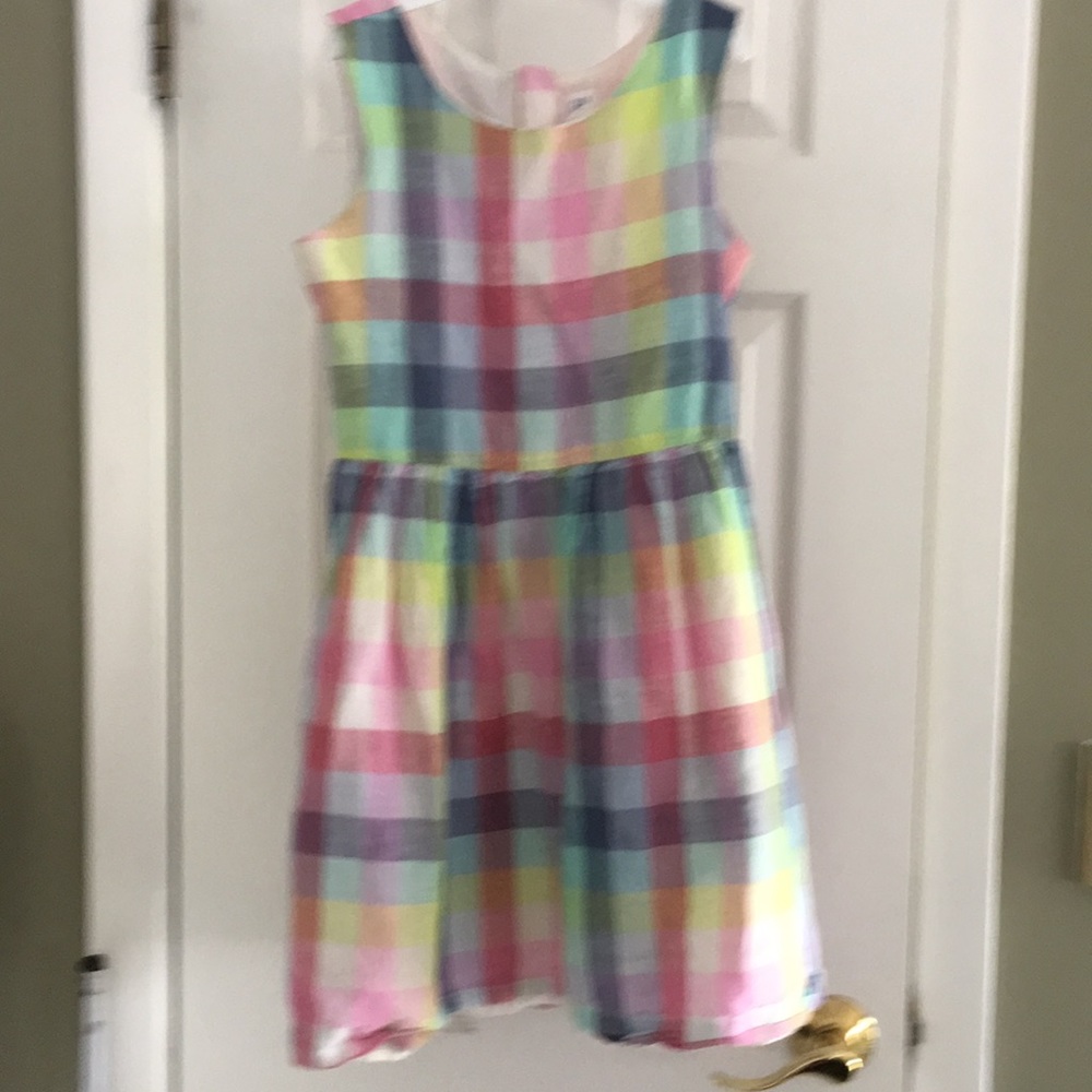 GIRLS GAP MULTI PLAID DRESS SIZE L